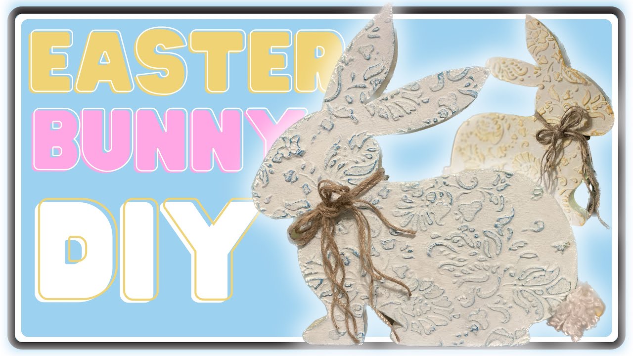 CUTE Wooden Springtime Easter Bunny Using Joint Compound || Making Easter Bunnies || HOW TO || DIY