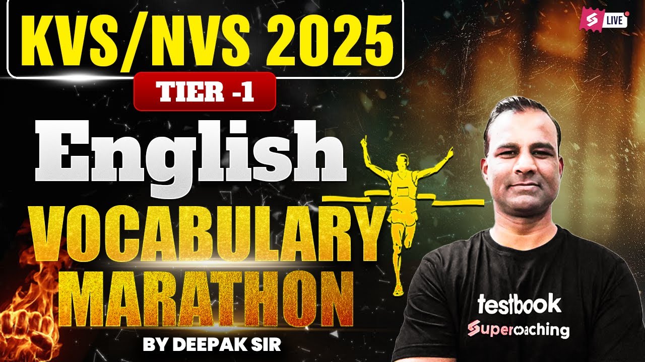 KVS NVS 2025 | KVS NVS English Marathon | KVS NVS Tier 1 English Preparation By Deepak Sir