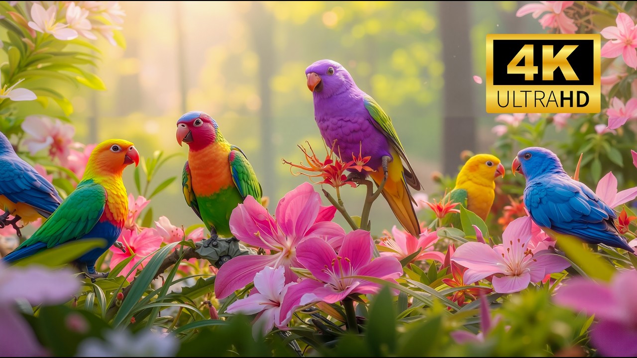 4KPeaceful Bird Chirping with Soulful Piano | Perfect to Soothe Stress and Mindfulness