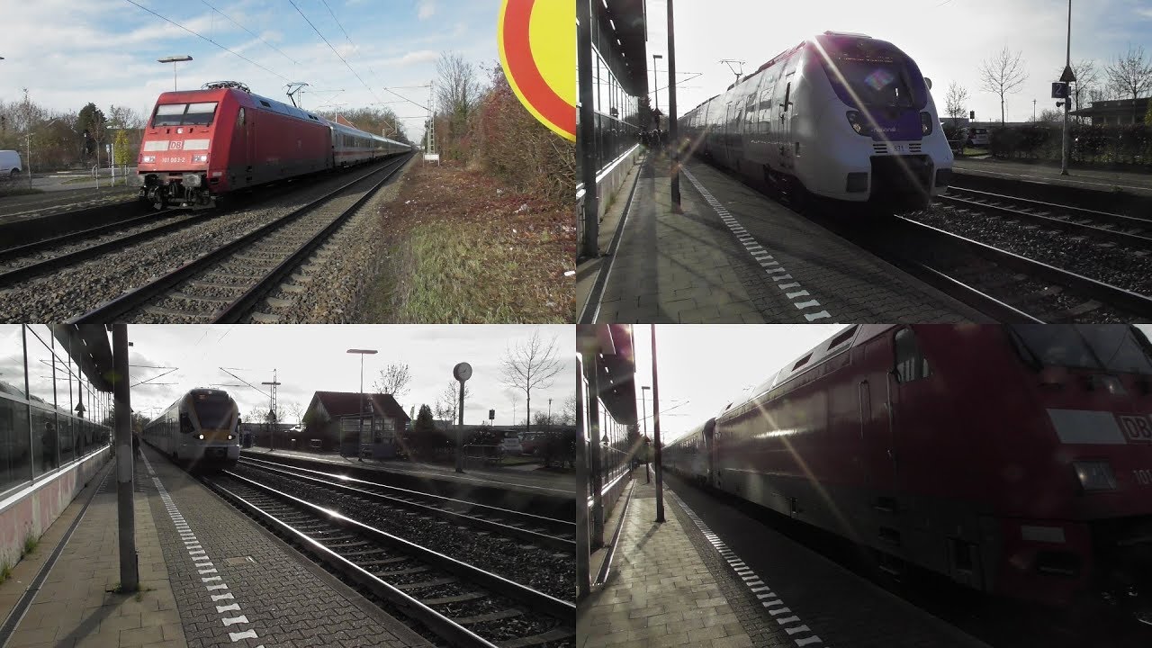 Bahnverkehr im Bahnhof Drensteinfurt mit IC Umleitern und Regionalverkehr