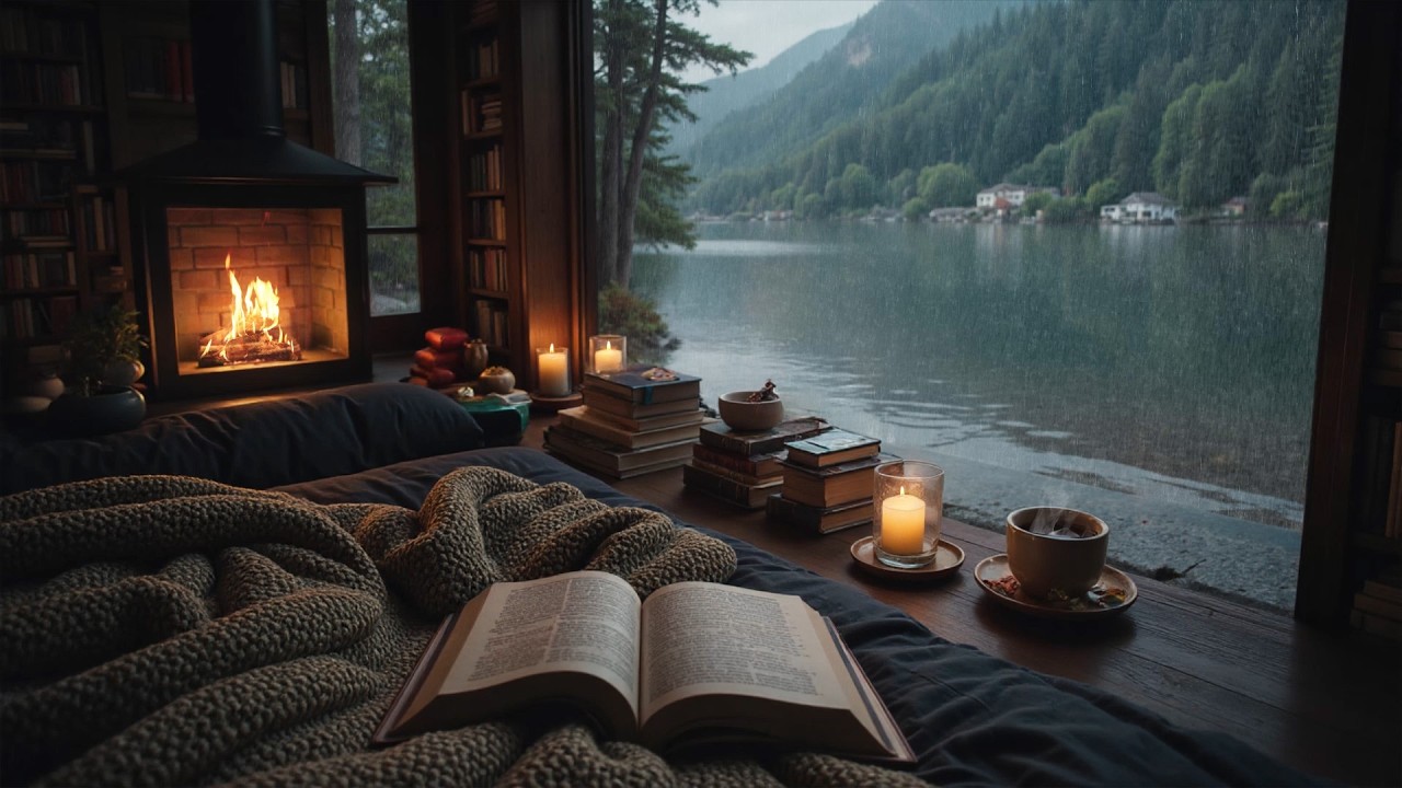 Sleep in 5 Minutes No Ads 😴 Soft Forest Rain & Thunder Warm Glass Cabin for Deep Sleep Calm
