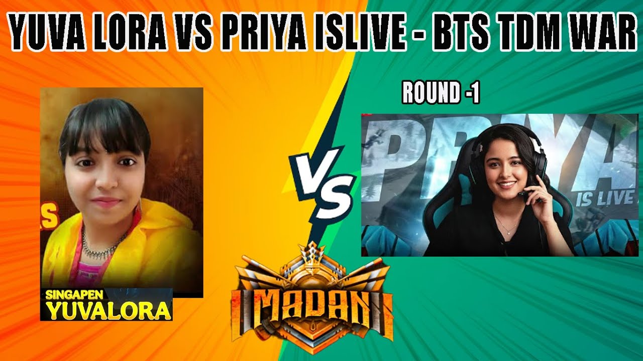 YUVALORA YT VS PRIYAGAMING BTS TDM WAR  TOURNAMENT ROUND-1 ADI PRIKARANGA YUVA TEAM YE #btswar