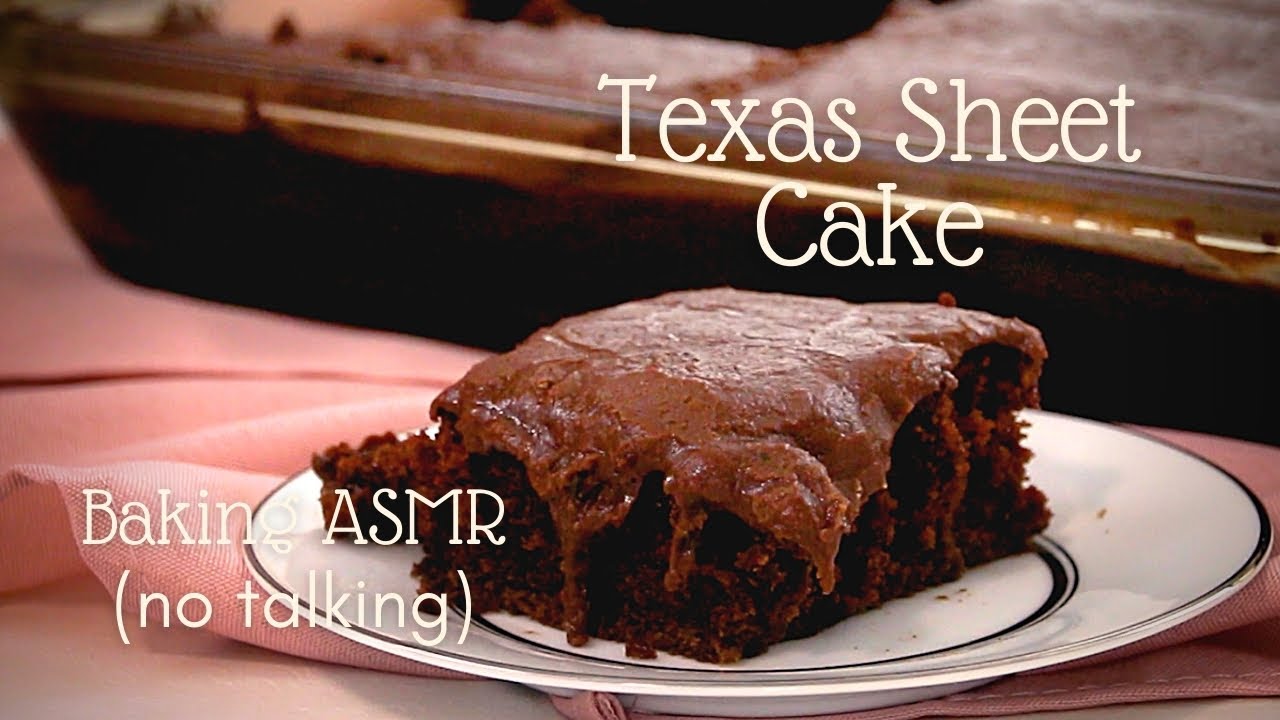 ASMR Baking: Texas Sheet Cake (no talking, with baking sounds, crinkles, mixing batter)