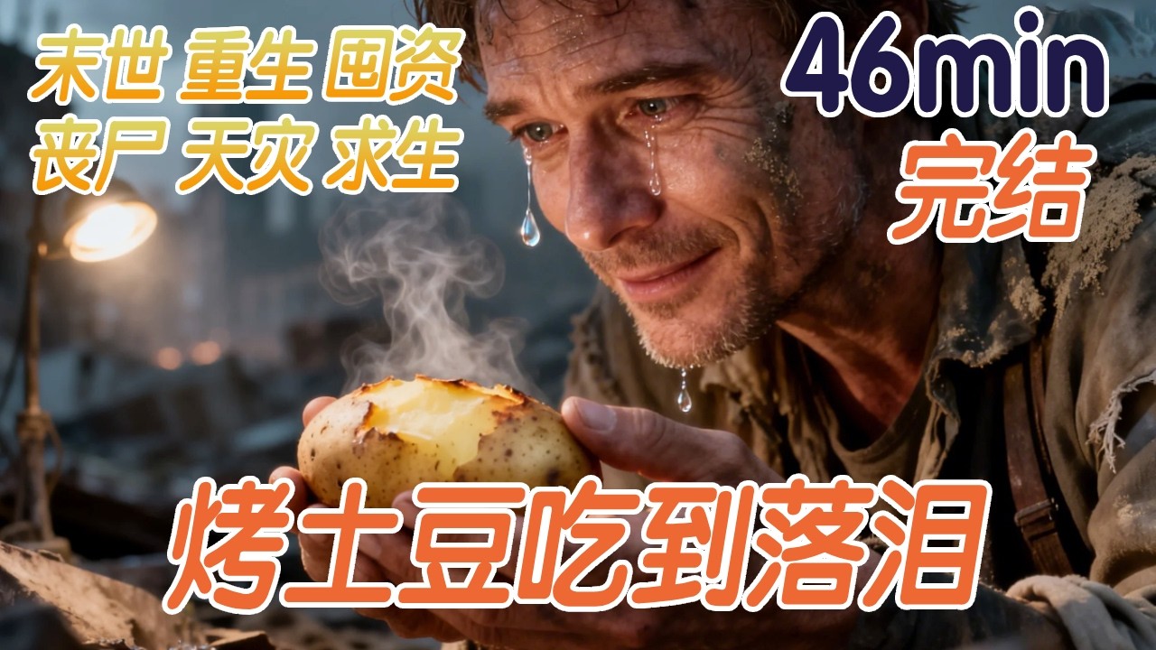 末世陌陌陌宝餐厅26：身旁狼吞虎咽吃烤土豆的人，吃着吃着就留下了眼泪，眼泪和烤土豆一样滚烫！！ #末世 #二次元#漫画解说#一口气看全集