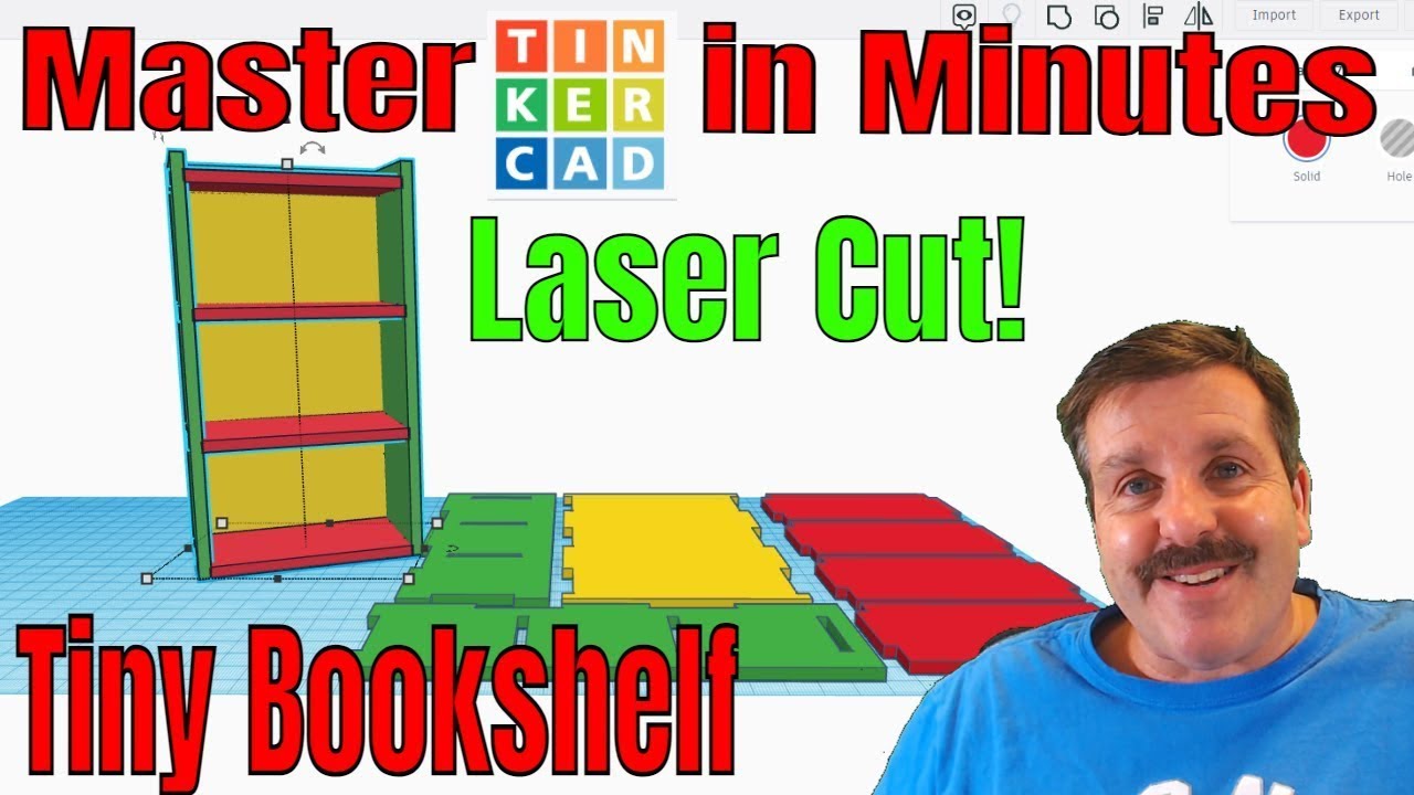 Создайте крошечную книжную полку Tinkercad для лазерной резки за считанные минуты