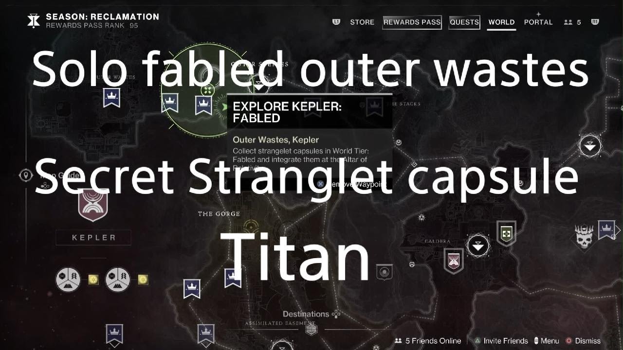Destiny 2 Solo fabled outer wastes secret Stranglet capsule (Titan)
