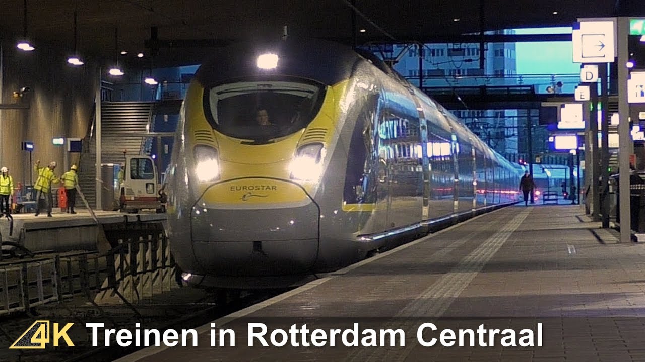 Treinen in Rotterdam Centraal - 1 februari 2018 | Ultra HD (4K)