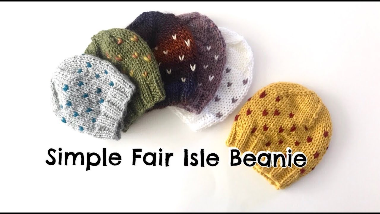 How to Knit Simple Fair Isle Beanie (0-3 months)