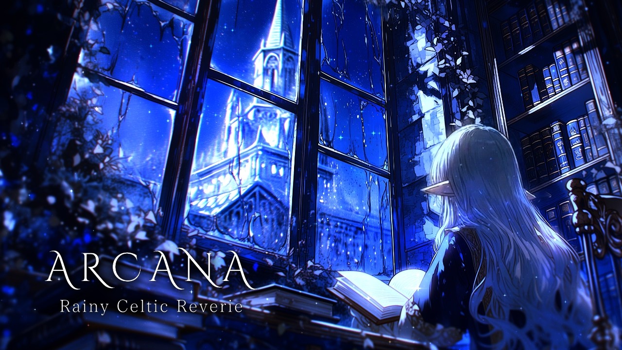 The Magic Academy Library in the Rain | Celtic Fantasy Music for Reading & Sleep