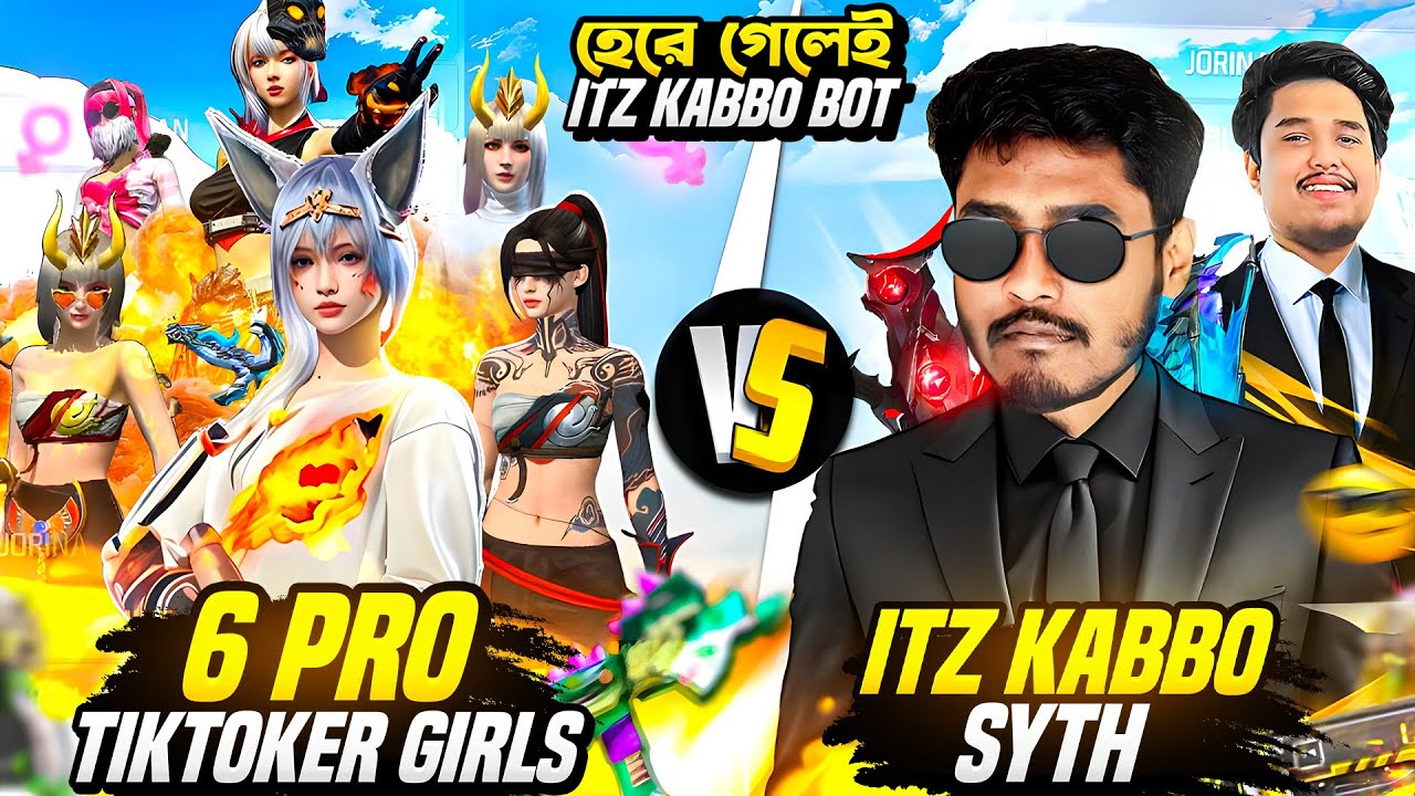 Itz Kabbo  Syth vs ৬ জন PRO TIKTOKER GIRLS এর INSANE 2V6 MATCH🤯🔥