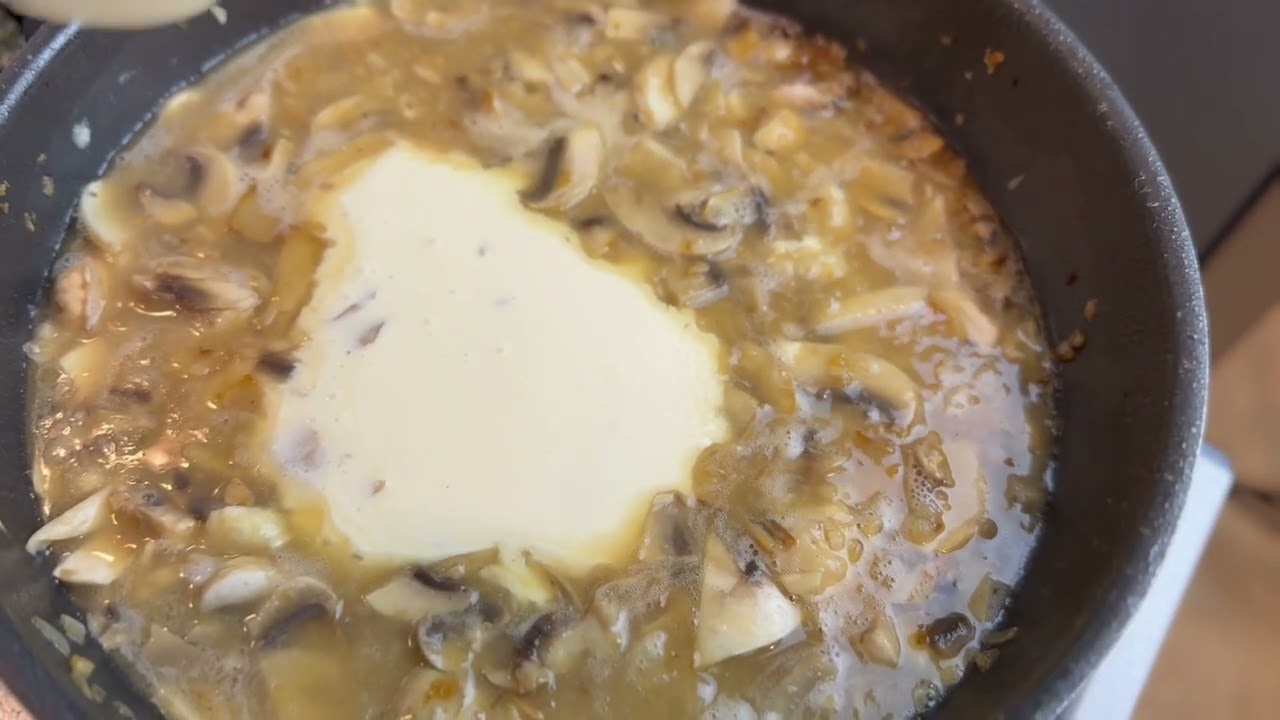Chicken mushroom and bread
