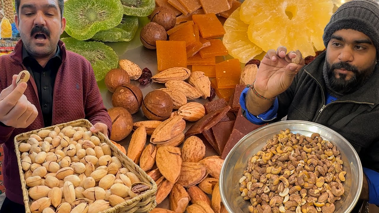 Biggest Dried Fruits Bazar | RARE & TROPICAL FRUIT at Street Food of Peshawar. Eating Exotic Fruits