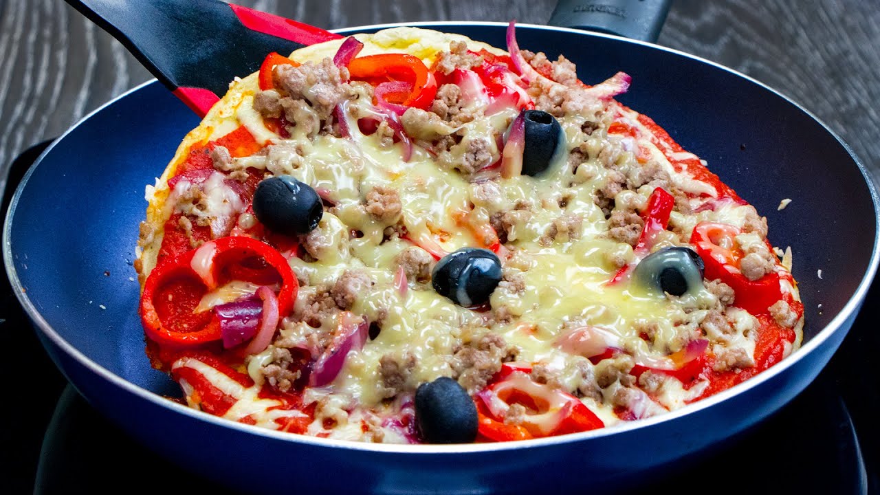 Pizza sans p&eacute;trissage et sans four. Recette tr&egrave;s simple et savoureuse!| Cookrate - France