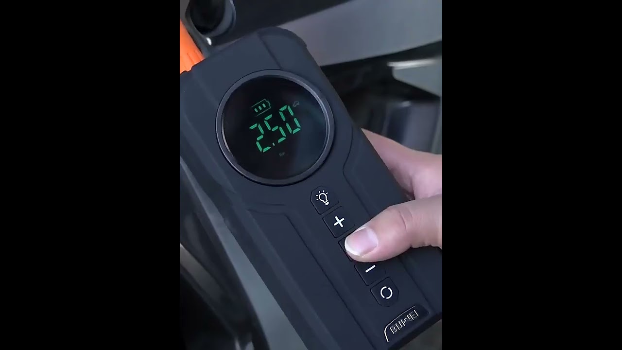 Car jump starter with air pump compressor tire inflator
