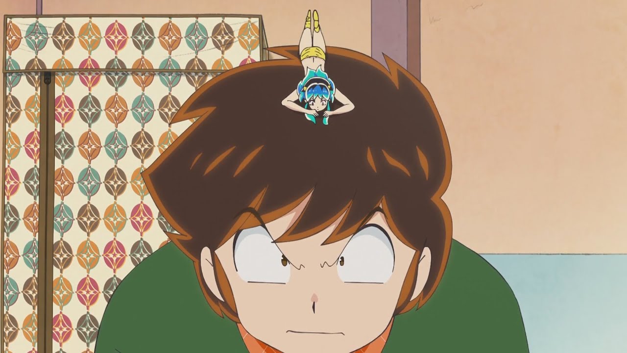 Ataru-san: My head isn't a sofa for you, Lum!!!  ^_^  