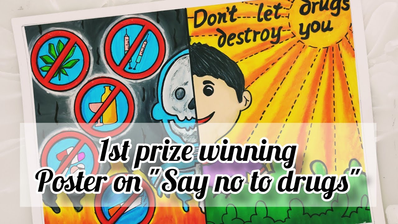 International day against drug abuse drawing/drug abuse awareness poster/Drugs poster