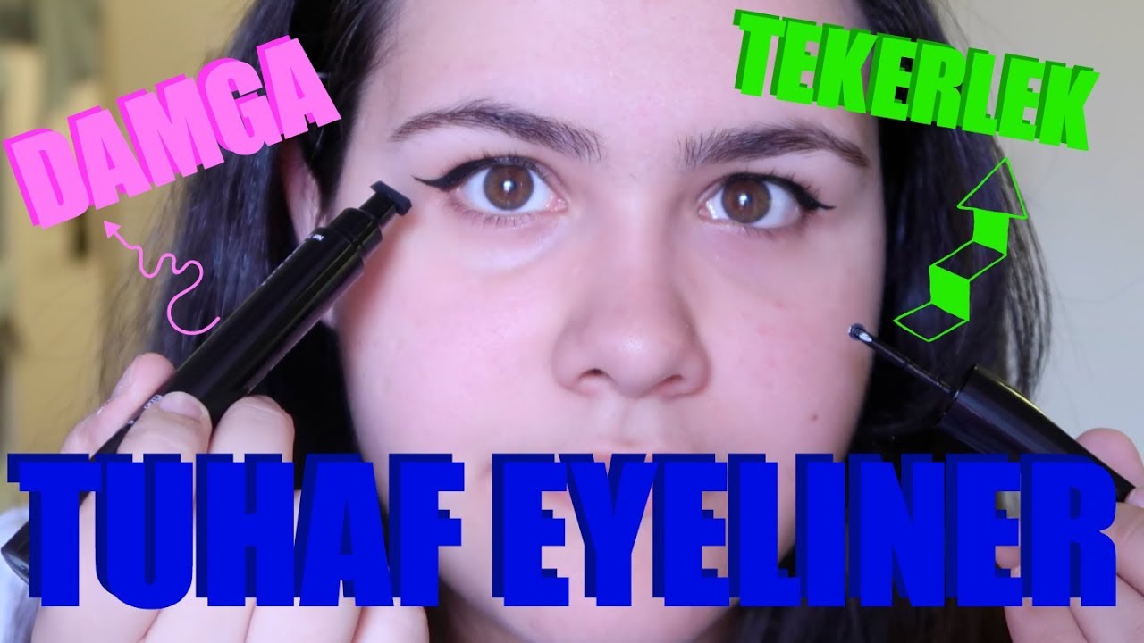 Tuhaf Eyeliner'ları Deniyorum! Damga vs  Tekerlek Eyeliner!