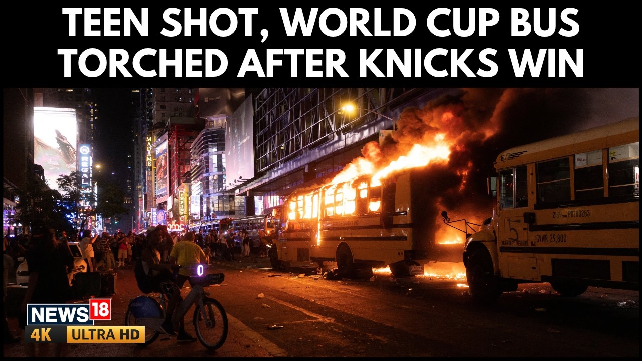 Teen Shot, World Cup Bus Torched As Knicks Title Celebrations Turn Chaotic In NYC | N18G | 4K