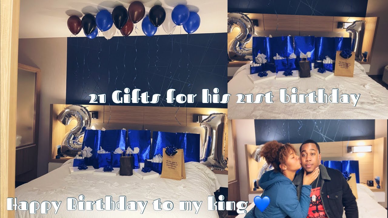 My Boyfriends 21st Birthday Surprise 🎉| Hotel Decorating / 21 Gifts Opening 💙
