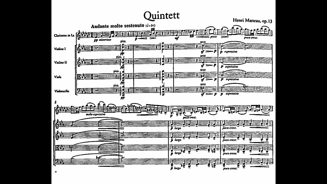 Henri Marteau - Clarinet Quintet, Op.13 (1906)