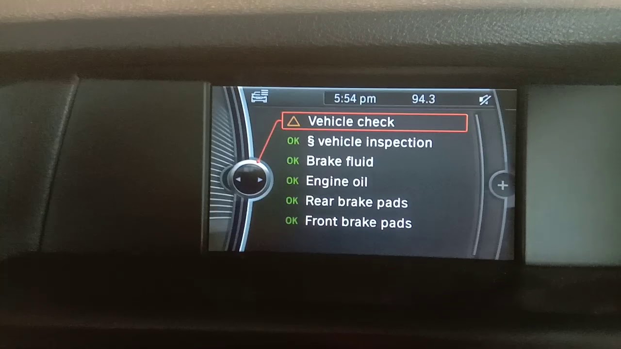 BMW X3 vehicle check reset light