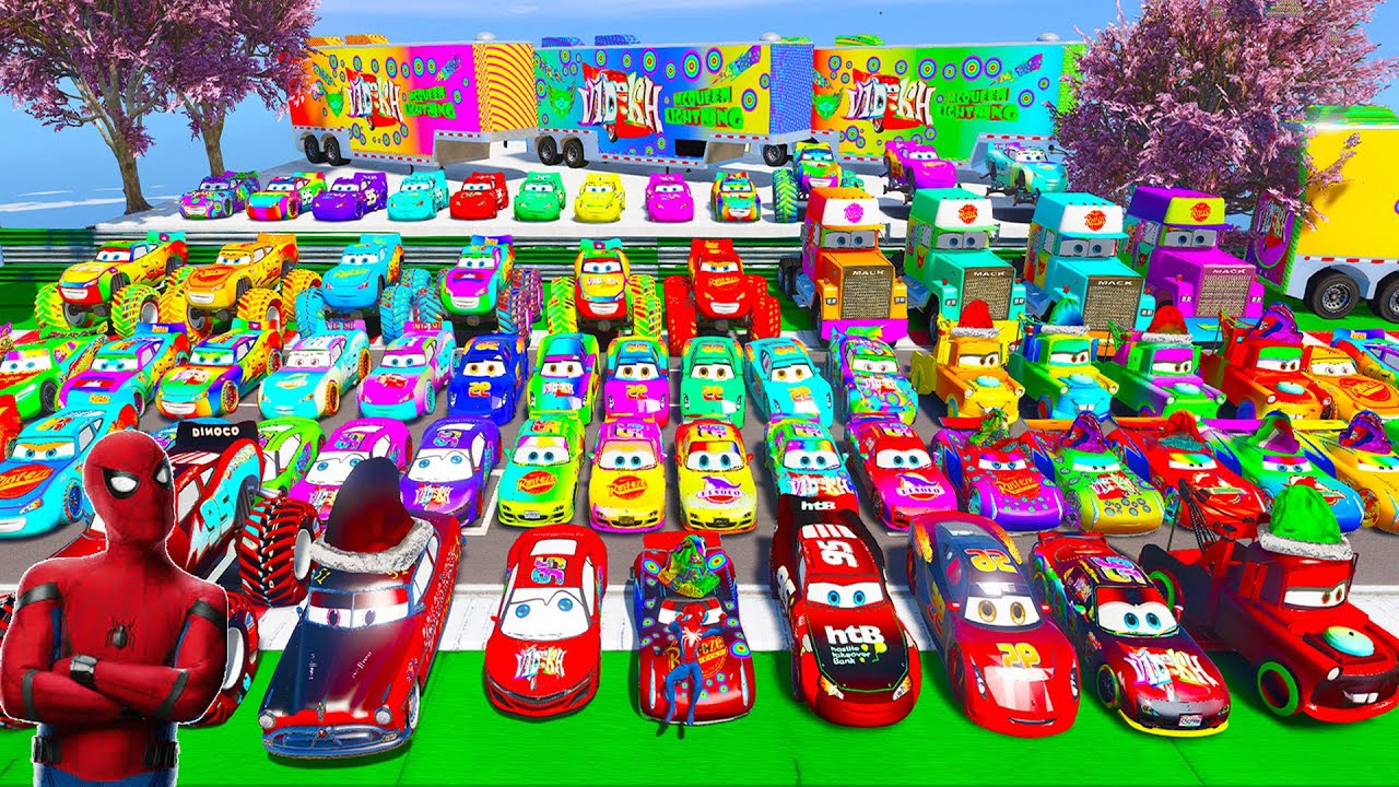 Crazy Track - Race All Disney Cars 3 Lightning McQueen Red & Monster Jackson Storm Chick Hicks # 12