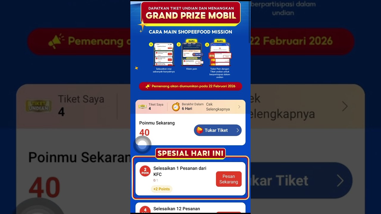 Mengabadikan moment waktu menangin hadiah dr shopeefood mission 🥰 