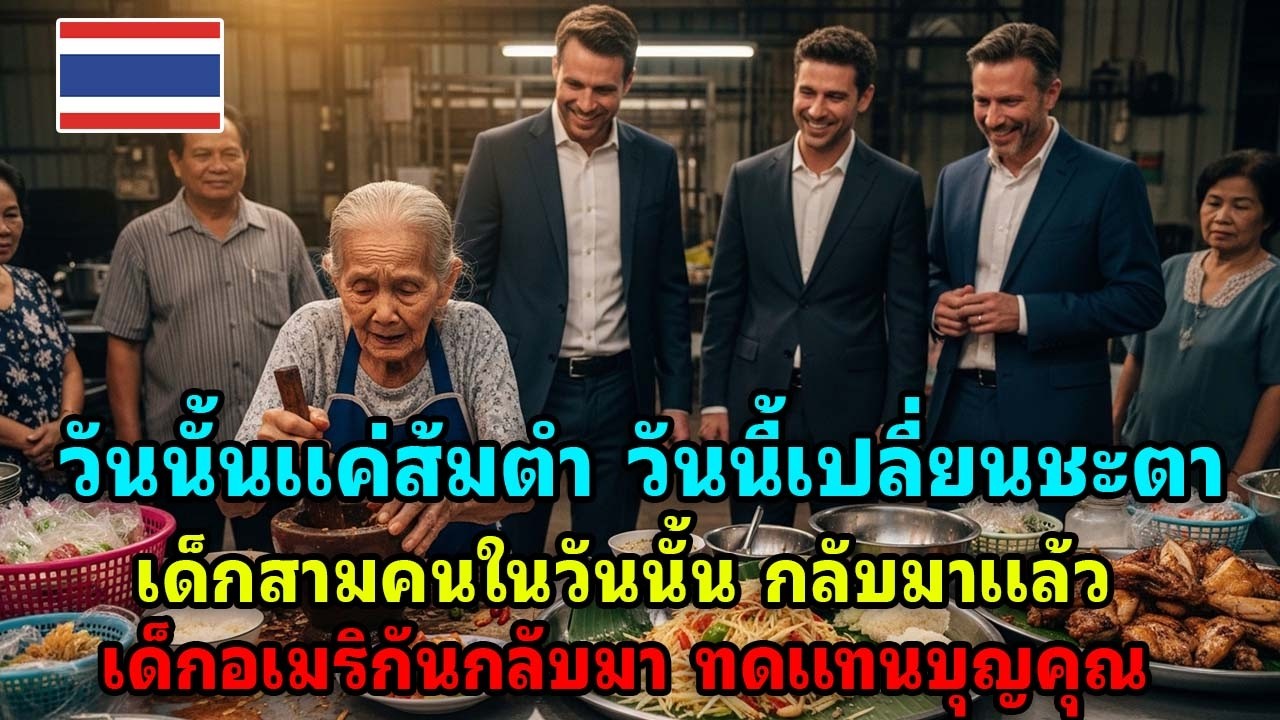 แม่ชาวอเมริกันพาลูก 3 คนกินส้มตำ 200 บาท…22 ปีต่อมา พวกเขากลับมาในชุดสูทเพื่อทดแทนบุญคุณ