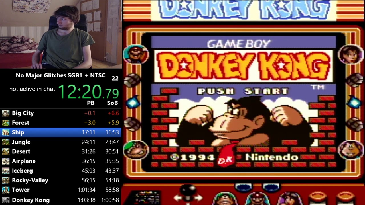 【World Record】Donkey Kong '94 No Major Glitches SGB1+NTSC in 1:02:27