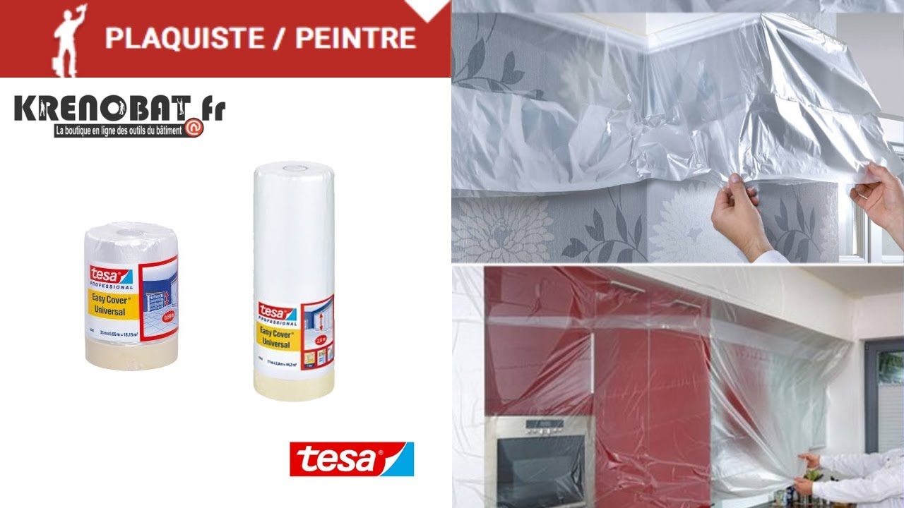Tesa® 4368 : 2 en 1 - Film de masquage avec ruban de protection de surface