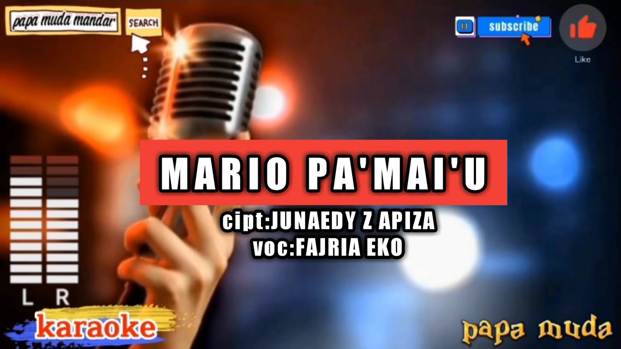 Mario pamaiu karaoke_fajria Eko,karaoke Mario pamaiu,papamudamandar#karaokemandar,papa muda mandar