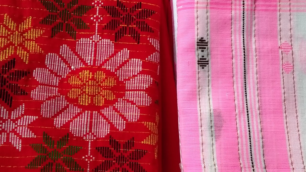 মাটি শালত বোৱা মেখেলা চাদৰ । Mekhela sador design ।