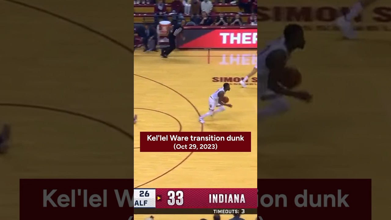 Kel&rsquo;el Ware transition dunk against UIndy #iubb #hooisernation