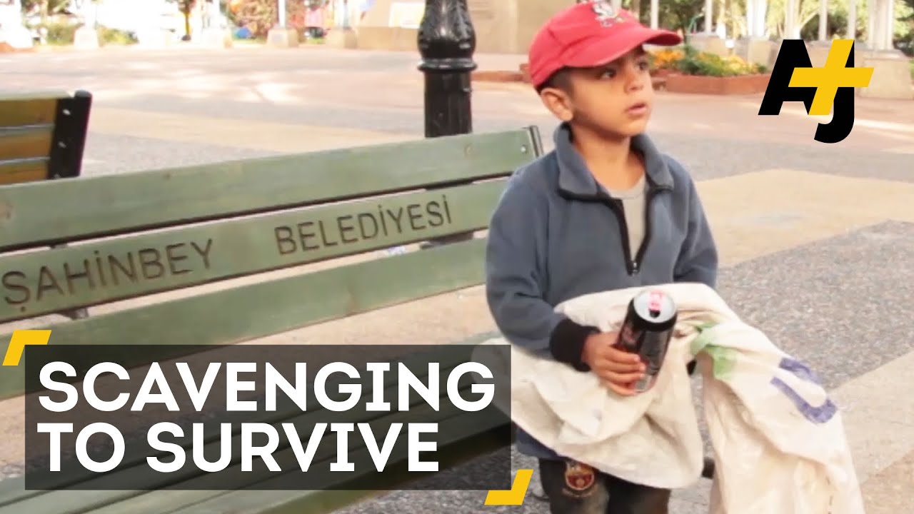Syrian Children Collecting Bottles to Survive