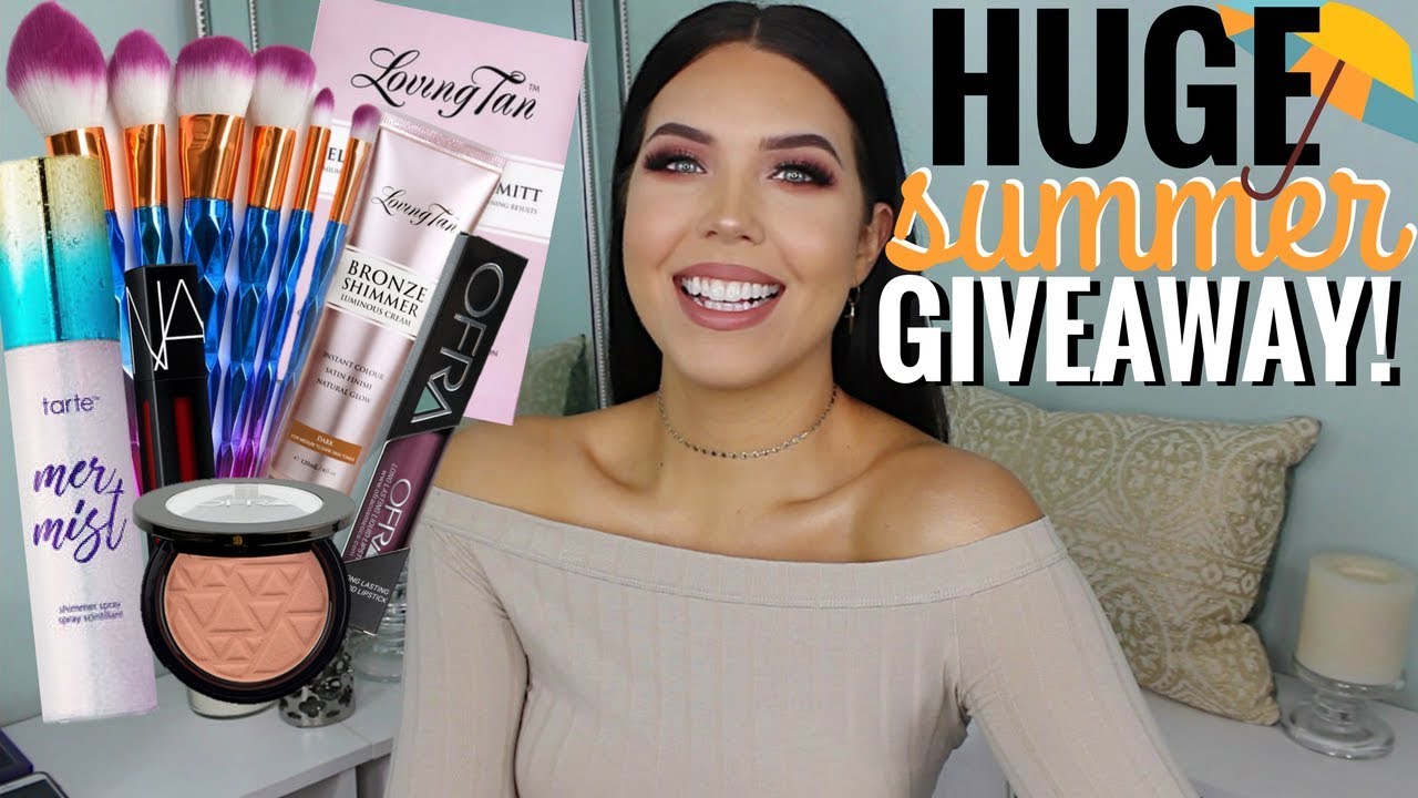 HUGE MAKEUP GIVEAWAY - OPEN INTERNATIONALLY - 2X THE PRIZES! Huge Summer Giveaway 2018 | Faith Drew