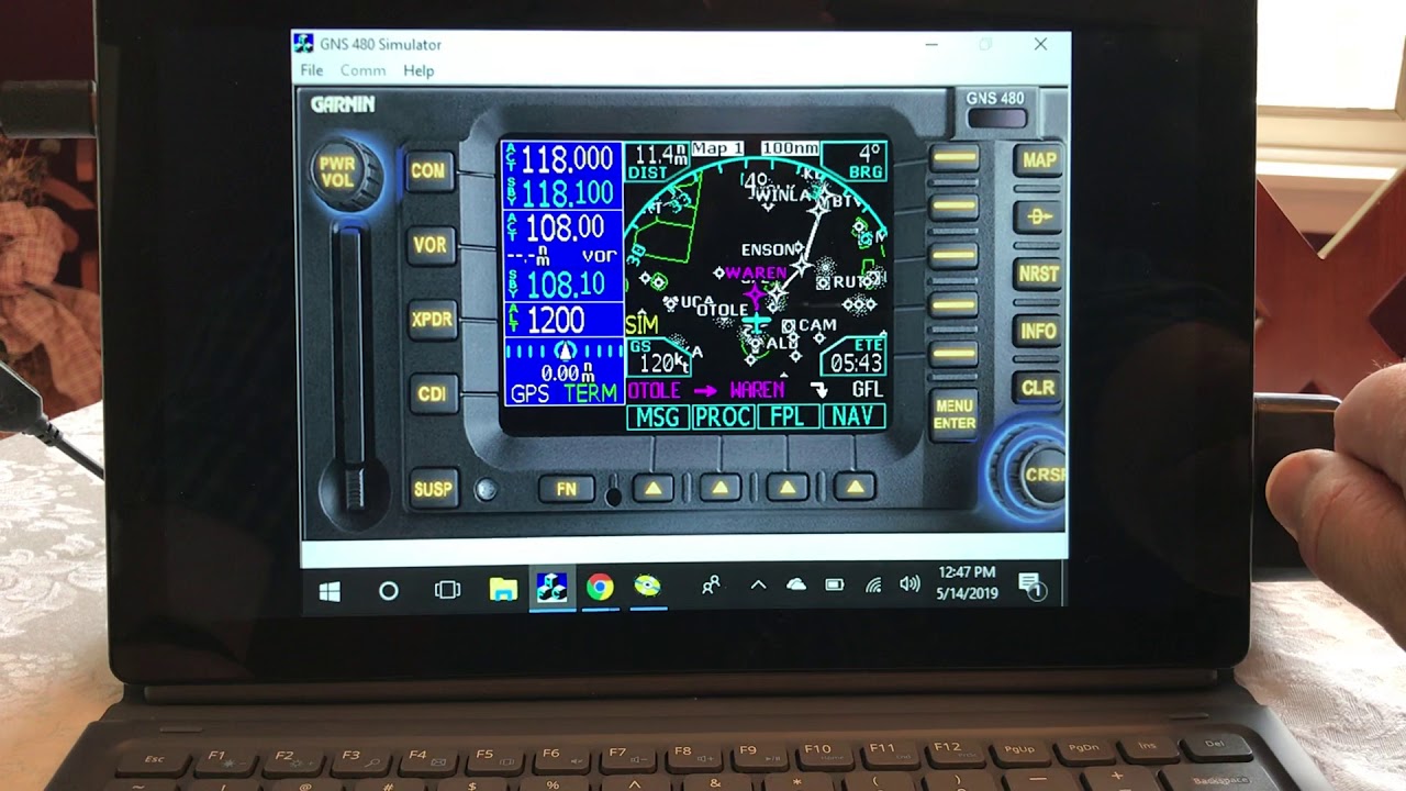 Garmin GNS480 simulator