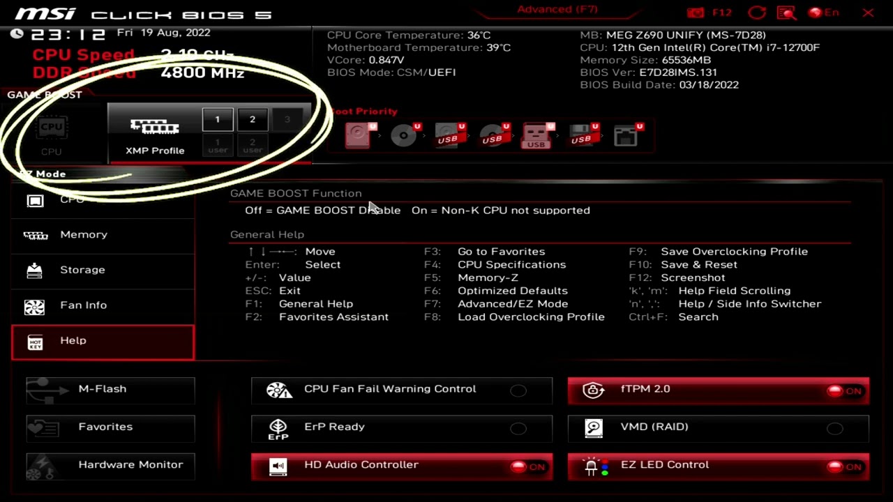 MSI BIOS Walkthrough - BIOS EZ Mode