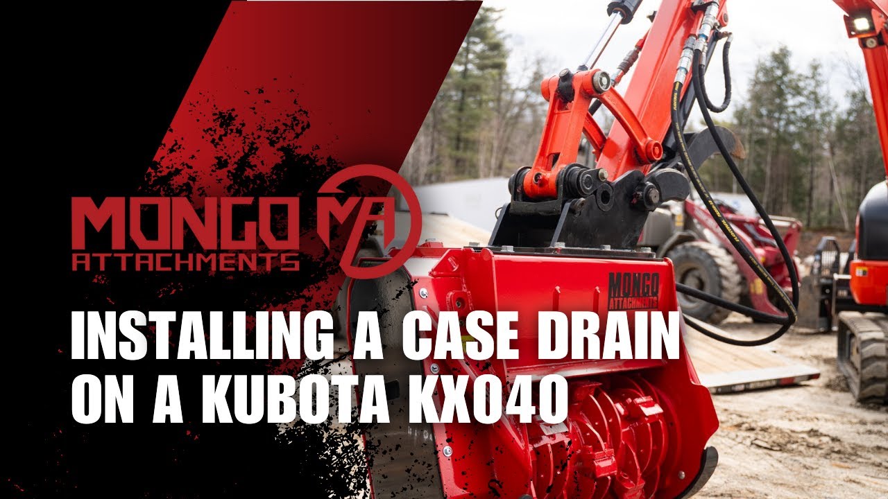Установка сливного отверстия в картере на тракторе Kubota KX040