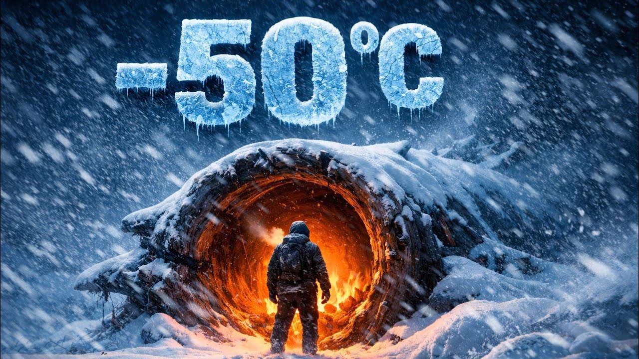 Trapped in a Heated Tree Shelter at -50°C Blizzard