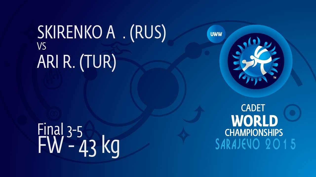 BRONZE FW - 43 kg: A. SKIRENKO (RUS) df. R. ARI (TUR), 10-3