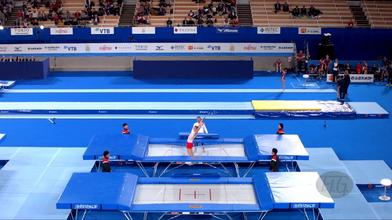 ZAKRZEWSKI Artur (POL) M - 2019 Trampoline Worlds, Tokyo (JPN) - Qualification Trampoline R2