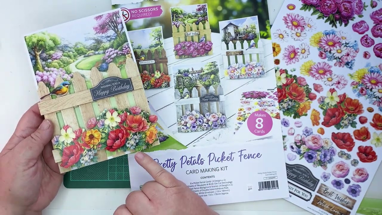 Pretty Petals Picket Fence Card Kit by Katy Sue – A Lovely Cardmaking Set | The Craft Corner