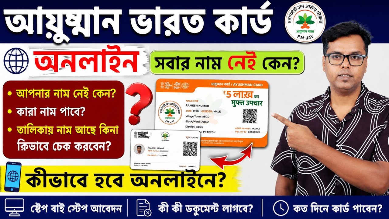 আয়ুষ্মান ভারত ফর্ম: Ayushman Bharat Form 2026: Ayushman Card form online: Ayushman Card West Bengal