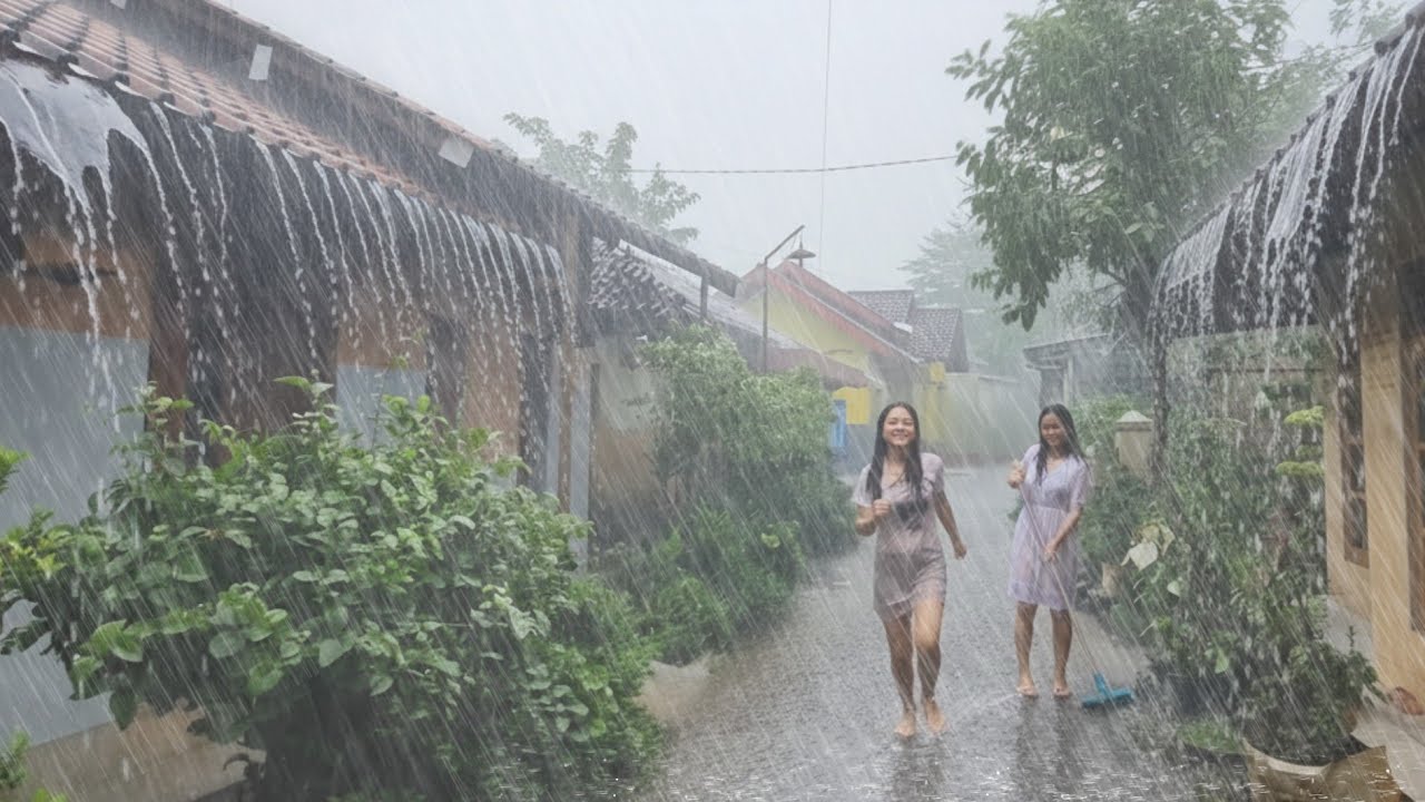 Have you ever fallen asleep this fast? | Heavy Rain in Rural Asia | Rain Sounds for Sleep