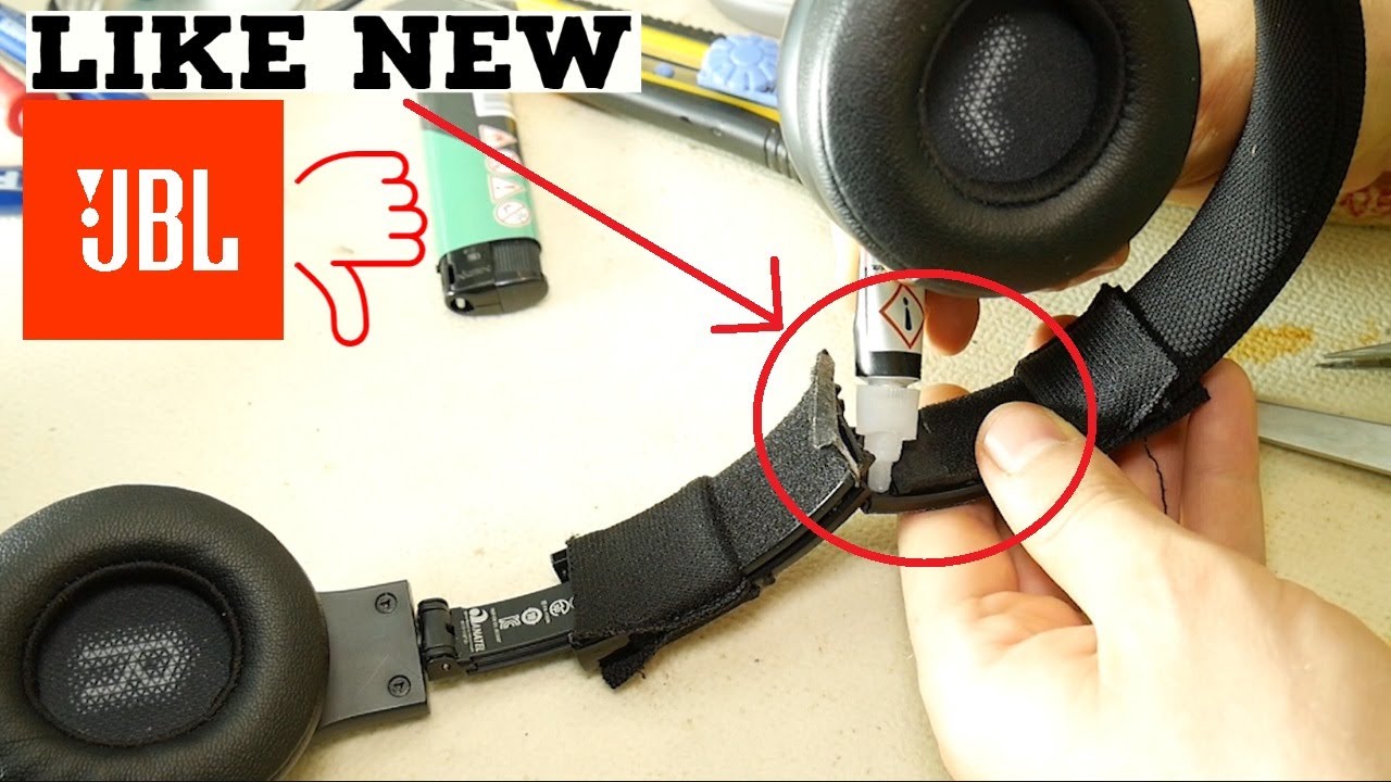 How to EASY Glue a JBL e45bt - Ee55bt broken headband DIY