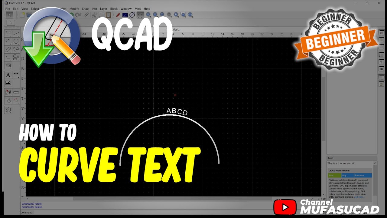 How To Curve Text In QCAD