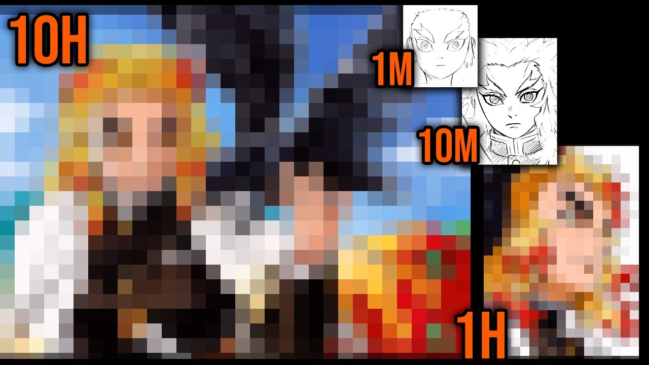 Drawing CHALLENGE |1M, 10M, 1H, 10H| KYOJURO RENGOKU [Kimetsu no Yaiba]