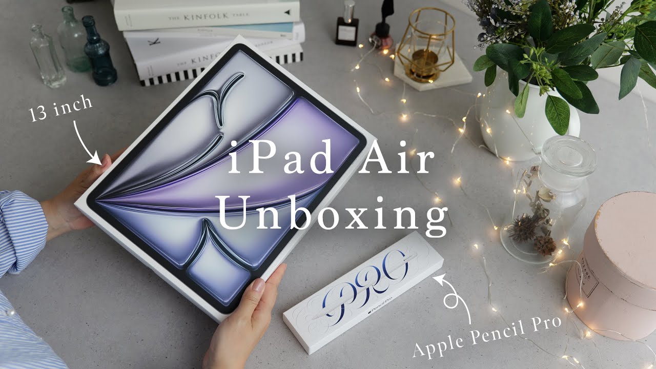 🍎iPad Air 2024 13-inch M2 + Apple Pencil Pro Unboxing and Accessories Setup