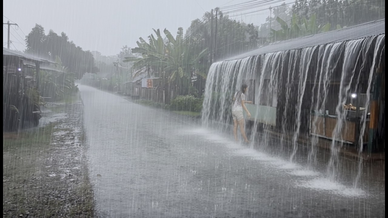 SCARY ! !🌧️⚡Extreme Thunderstorms and Heavy Rain in RED SOIL VILLAGE 🌧️ Soothing Sounds for Sleep