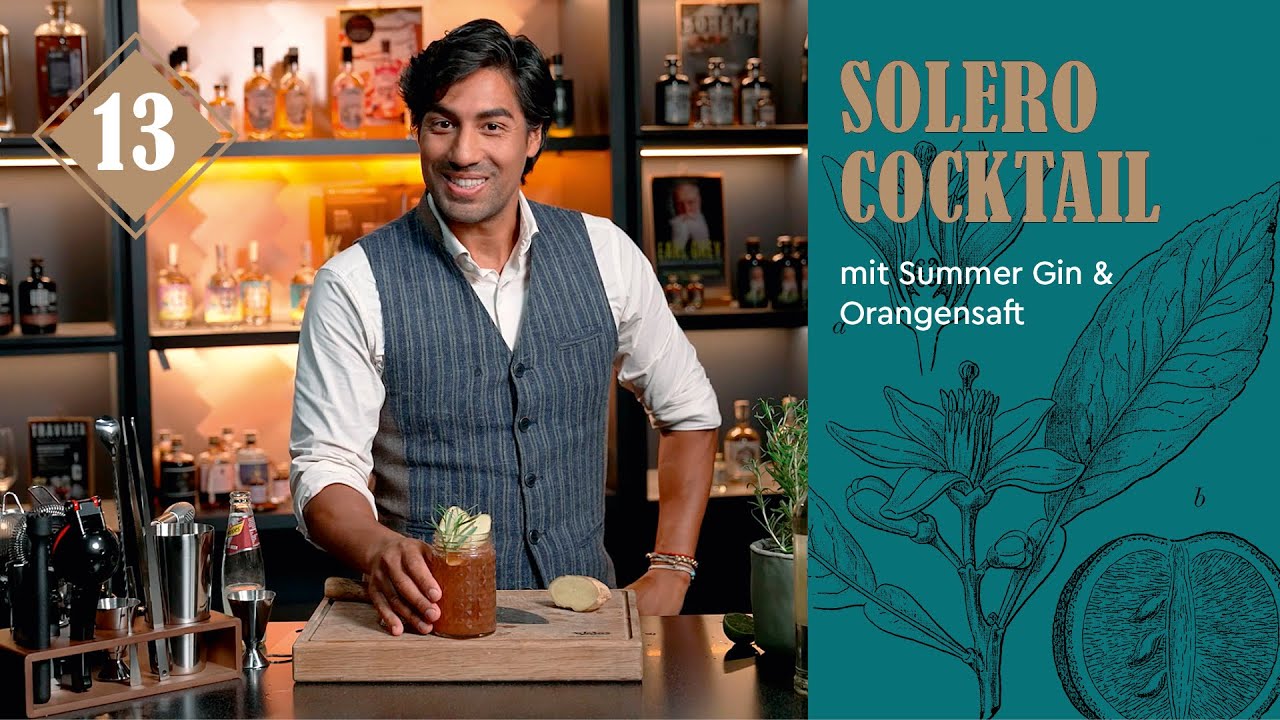 Gin Adventskalender -Tür 13- Solero Cocktail mit Orangensaft & Maracuja. Nic Shanker &Wajos Cocktail